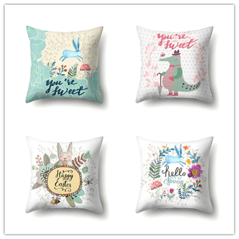 1 шт . чехол для подушки с пасхальными рисунками счастливой вечеринки пасхальное