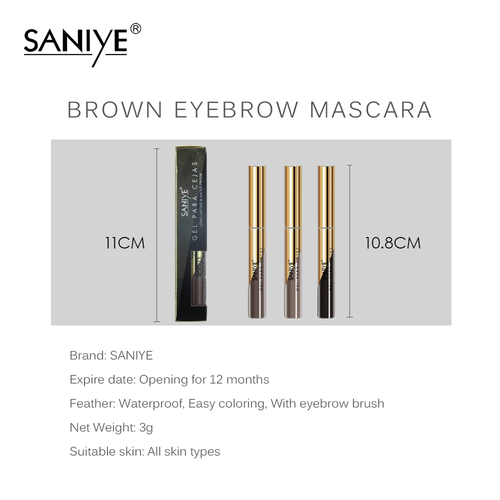 SANIYE брендовая помада для бровей Гель водостойкая кисть увеличения долговечный