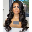 200 плотность объемная волна человеческих волос парики из натуральных волос Синтетические 13x6 Синтетические волосы на кружеве парики с детскими волосами для черных Для женщин волосы Remy