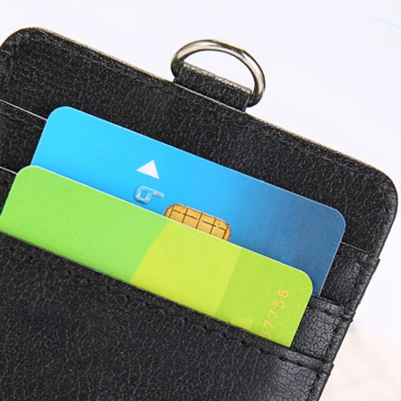 

Work Permit Tag ID Card Holder With Zipper Bag PU Leather Credit Card Lanyard Student ID Credit Card Business Organizer Dropship