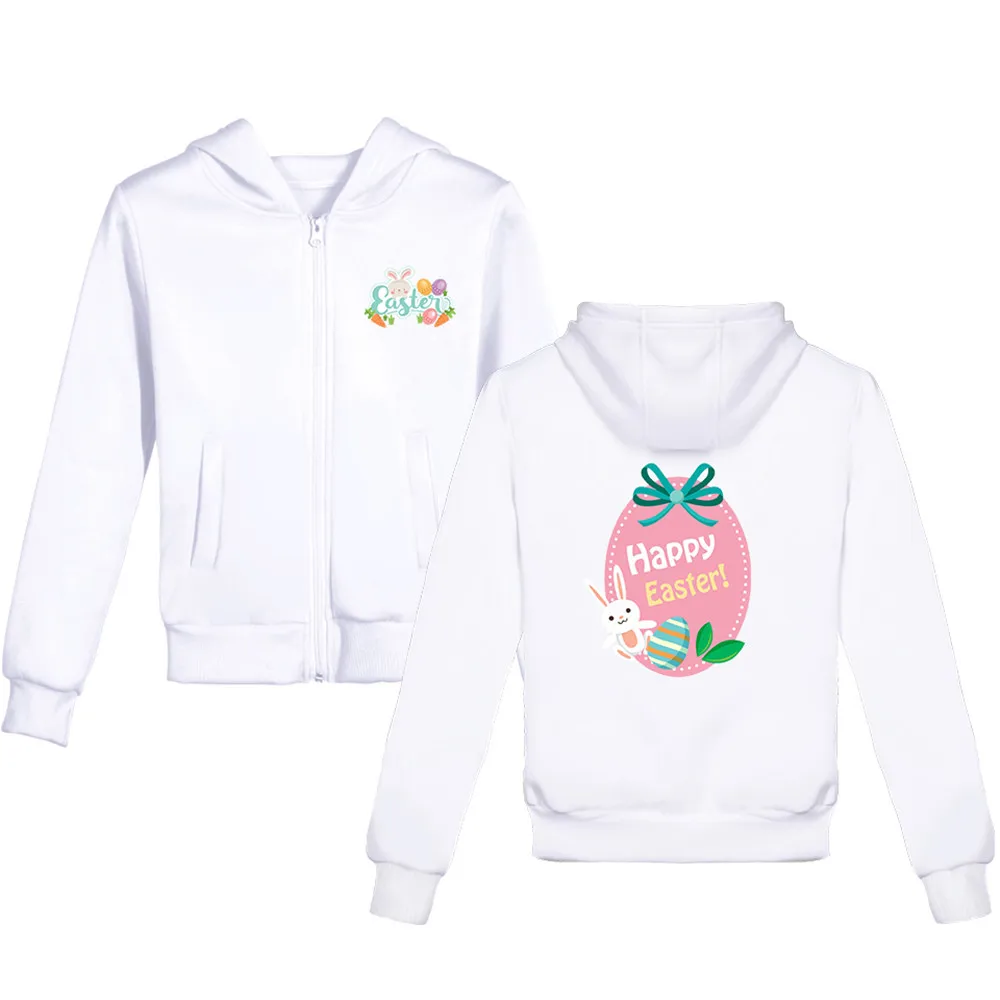 

Easter Day Sweatshirts Jackets Representative Rebirth And Hope Of Rabbit Print Boy Girl Clothes Spring Children Cartoon Coat Top