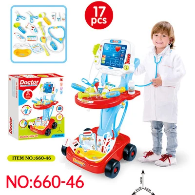 No-660-46-17 Pcs Новинка, 6 видов, 1 набор, детские игры с куклами, симуляторы, ролевые игровые комплекты, игрушка доктора с куклой для детей, обучающая игрушка - Цвет: No-660-46-17 Pcs