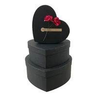 3pcs florist hat boxes party valentines day flowers gifts living vase red heart shaped candy boxes bucket gift box packaging