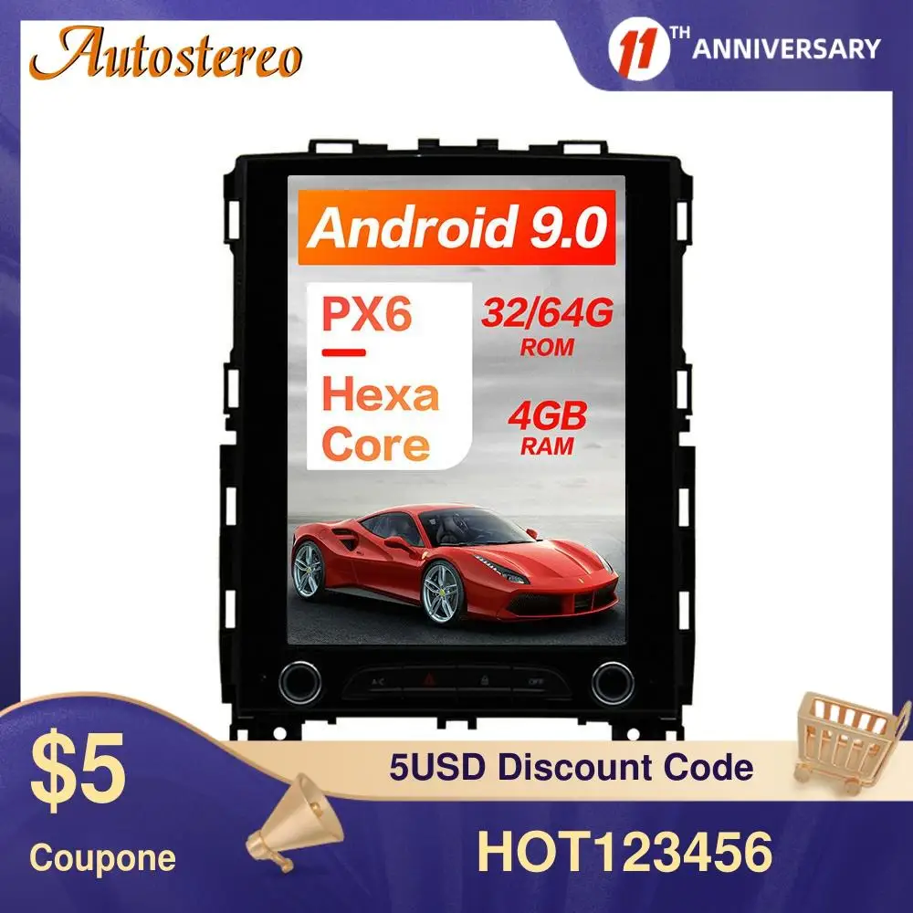 

For Renault KOLEOS For Renault Megane 4 Tesla Style Android 9.0 Six Core Car GPS Navigation Stereo Head Unit Multimedia Player