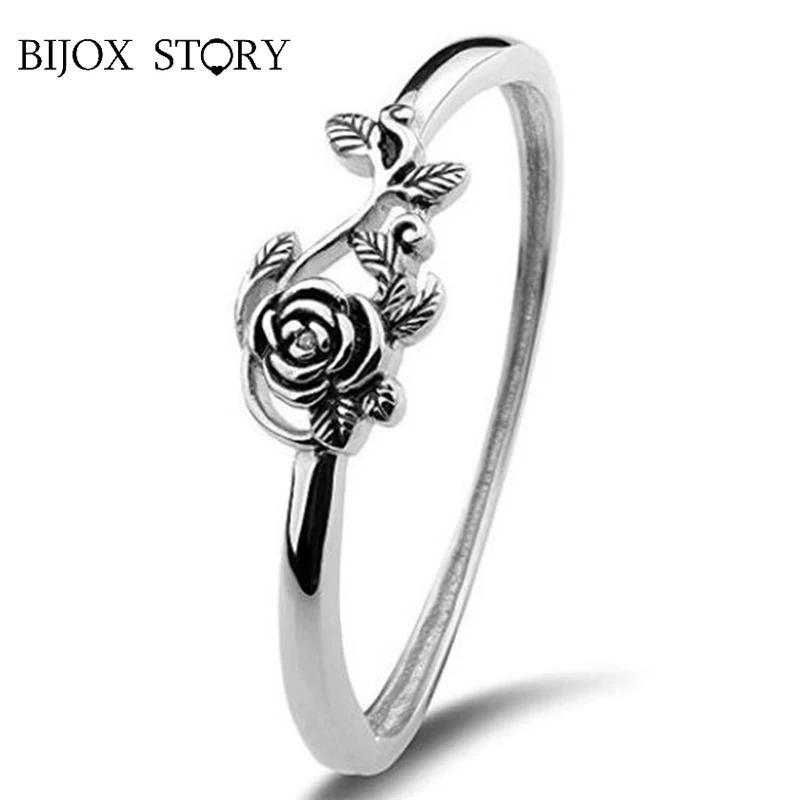 

BIJOX STORY Simple Rose Rings For Women 925 Sterling Silver Unique Design Anniversary Engagement Fine Jewelry Gifts 2021 Trend