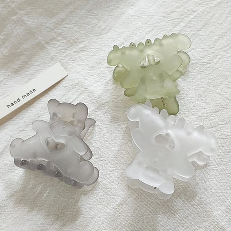 

Korean Kawaii Cute Bear Hair Clip Claw Clamp for Women Girls Kids Hairpin Crab Headband Hair Wash Face Accessories Headwear