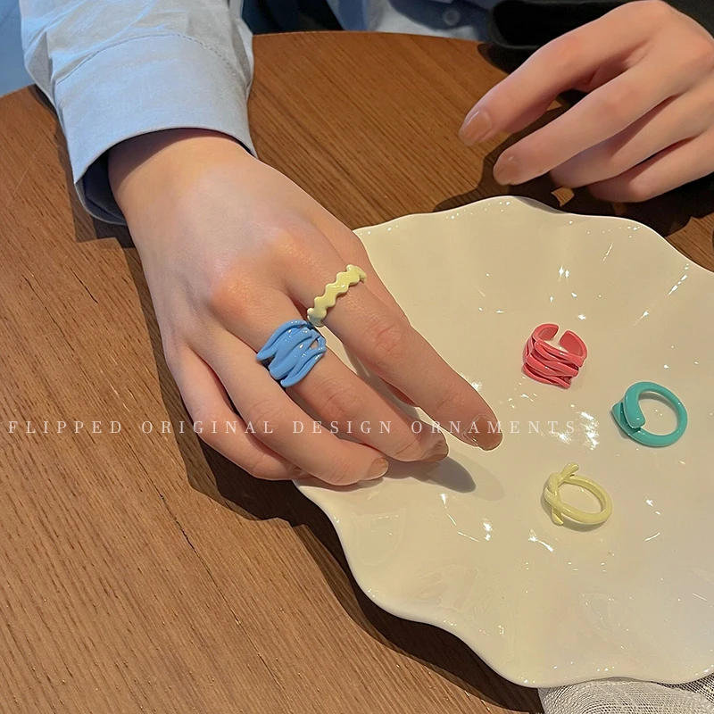 

Геометрической формы открытие регулировочного указательный палец кольцо женский корейский нишу дизайн личности все-матч кольцо моды