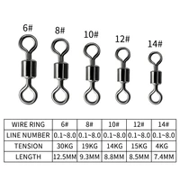 50pcs fishing barrel bearing rolling swivel solid ring lb lures connector fishing tackle accessories fish tool