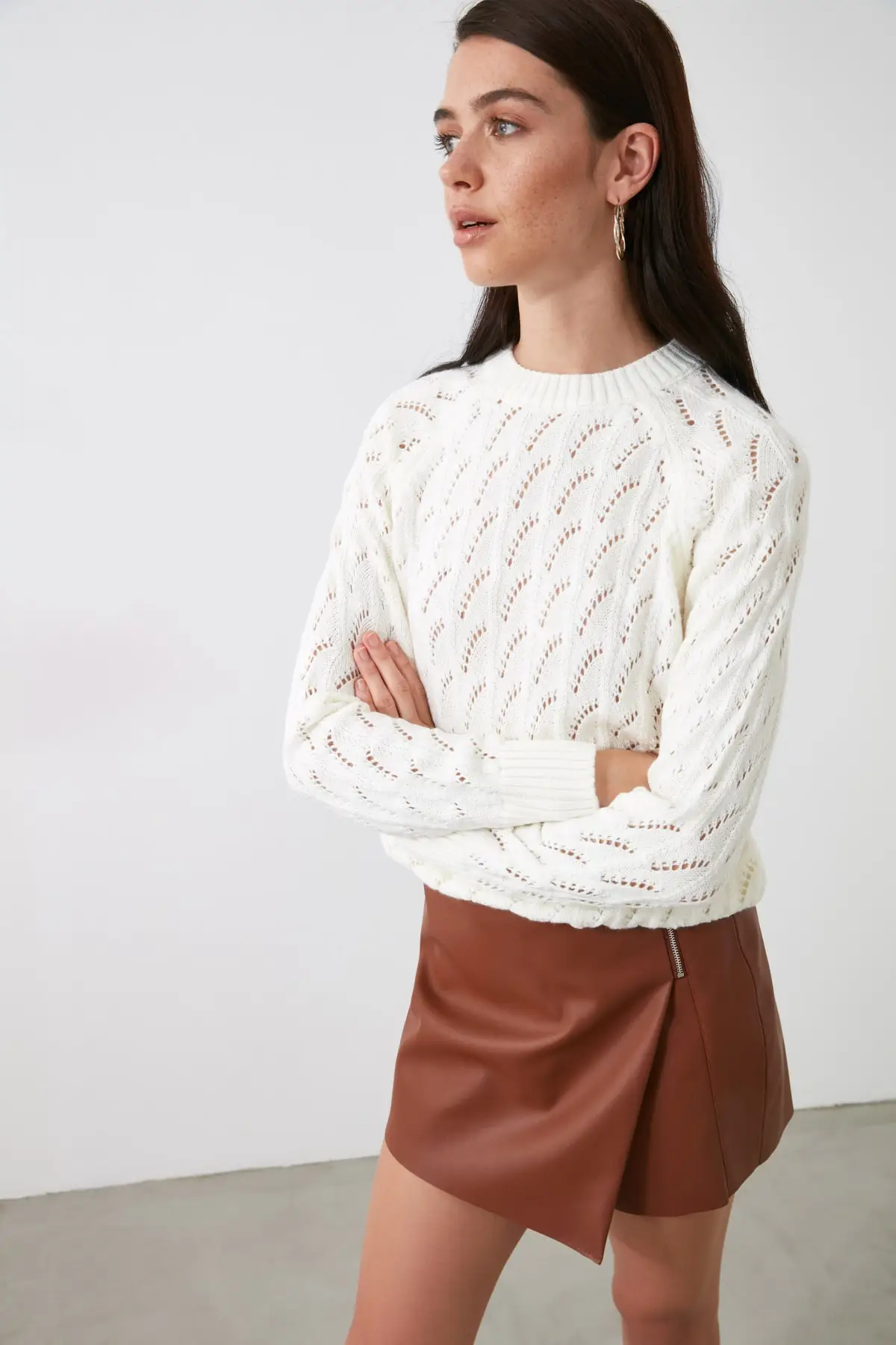 

Trendyol Mesh Detailed Knitwear Sweater TWOAW21KZ2974