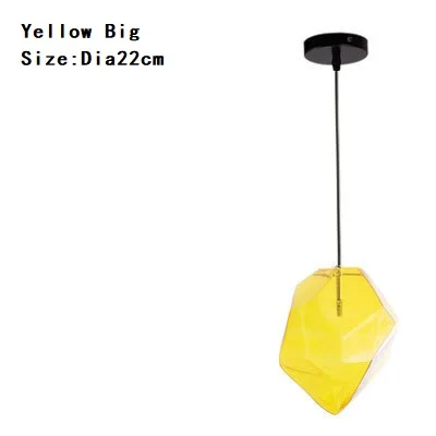 Yellow 22cm Современная цветная хрустальная люстра индивидуальная ресторанная барная стойка креативная специальная хрустальная люстра из камня - Цвет абажура: Yellow 22cm
