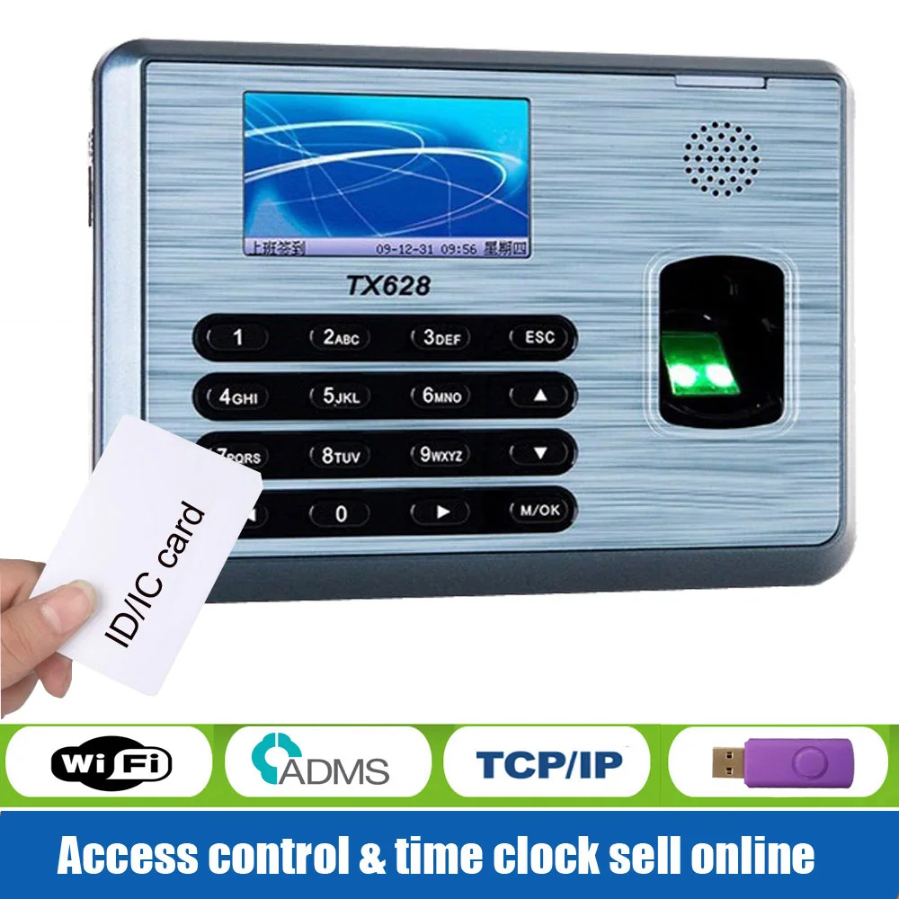 Оригинальный временной посещающий аппарат TX628 TCP/IP веб-сервер отпечаток пальца