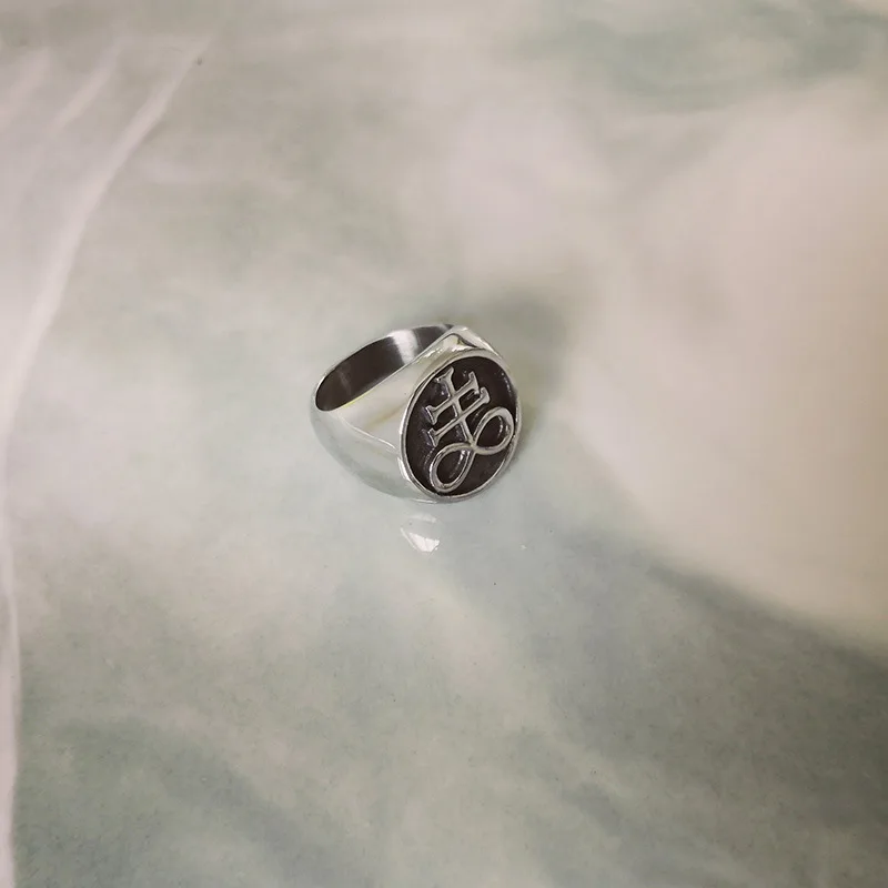 Превосходное серебряное кольцо сатана сигил Люцифера мужское из твердой