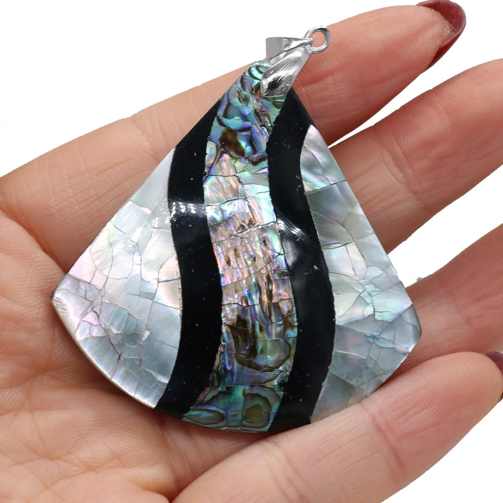 

Natural Shell Pendant Mother of Pearl Splicing Abalone Shell Exquisite charms For jewelry making DIY Necklace accessories40X55mm