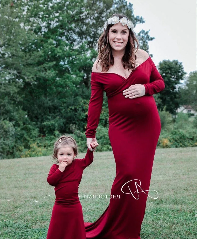 

Maternity Dress photo shoot Long Matenity Photography V Neck Long Sleeve Pregnant Women Clothes Pregnancy Dress For Photo Shoot