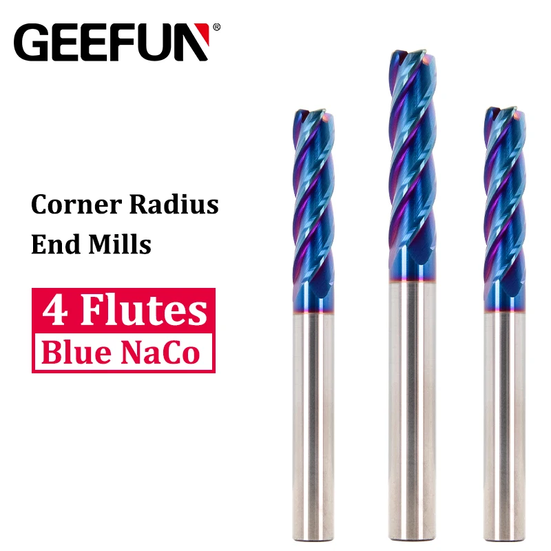 

HRC65 4 Flute Carbide End Mill Cutter Corner Radius Rounding CNC Milling Tools Tungsten Steel Milling Cutter Metal Router