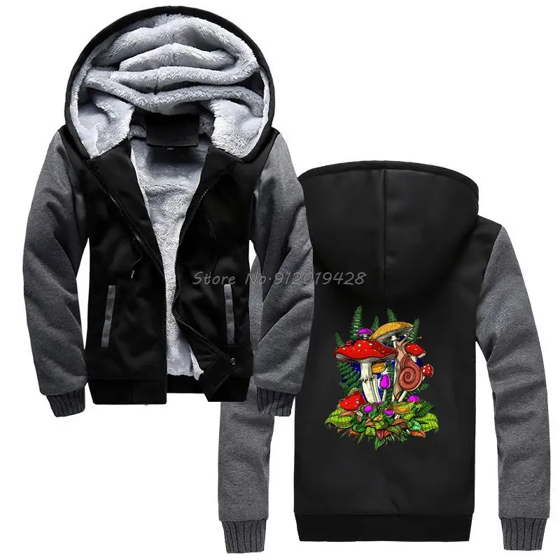 

Fashion Magic Mushrooms Fungi Hoodie Psilocybin Psychedelic Men Winter Thicken Hooded Sweatshirt Hoodies Coat Jacket Streetwear