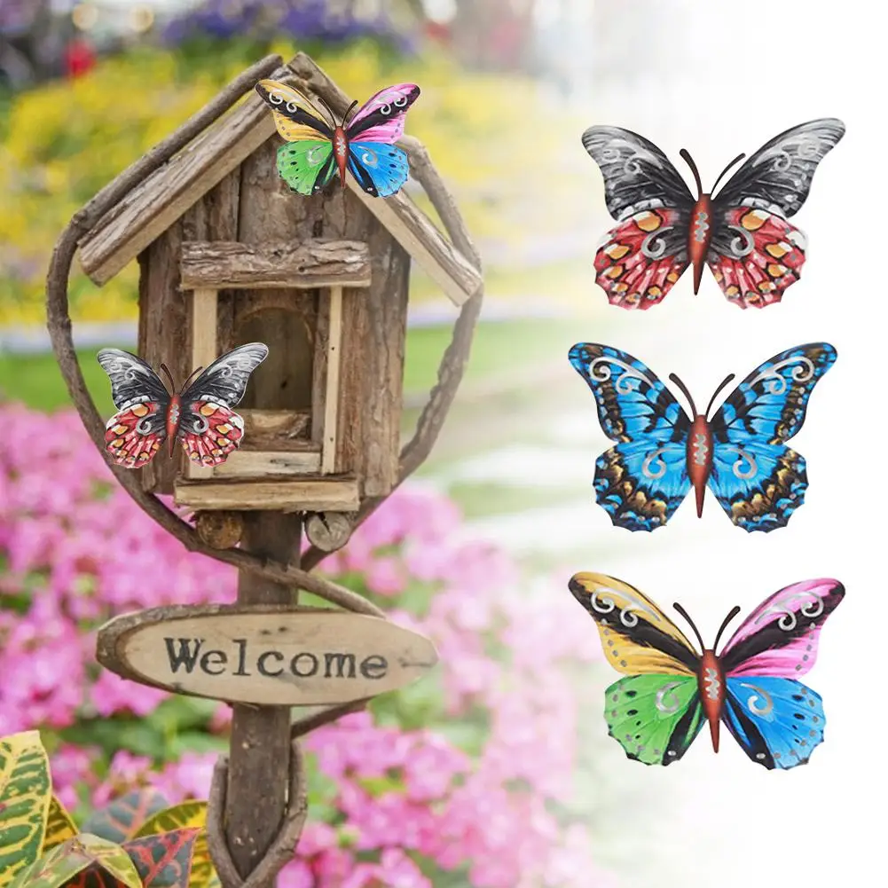 3 предмета в комплекте металлическая бабочка стены искусства 3D вдохновляющие