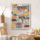 Скандинавские абстрактные настенные художественные постеры скандинавский Красочный дом жизни кавычки холст картины для гостиной домашний декор
