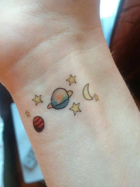 Водонепроницаемые временные тату наклейки милые звезды луна мультфильм Татто