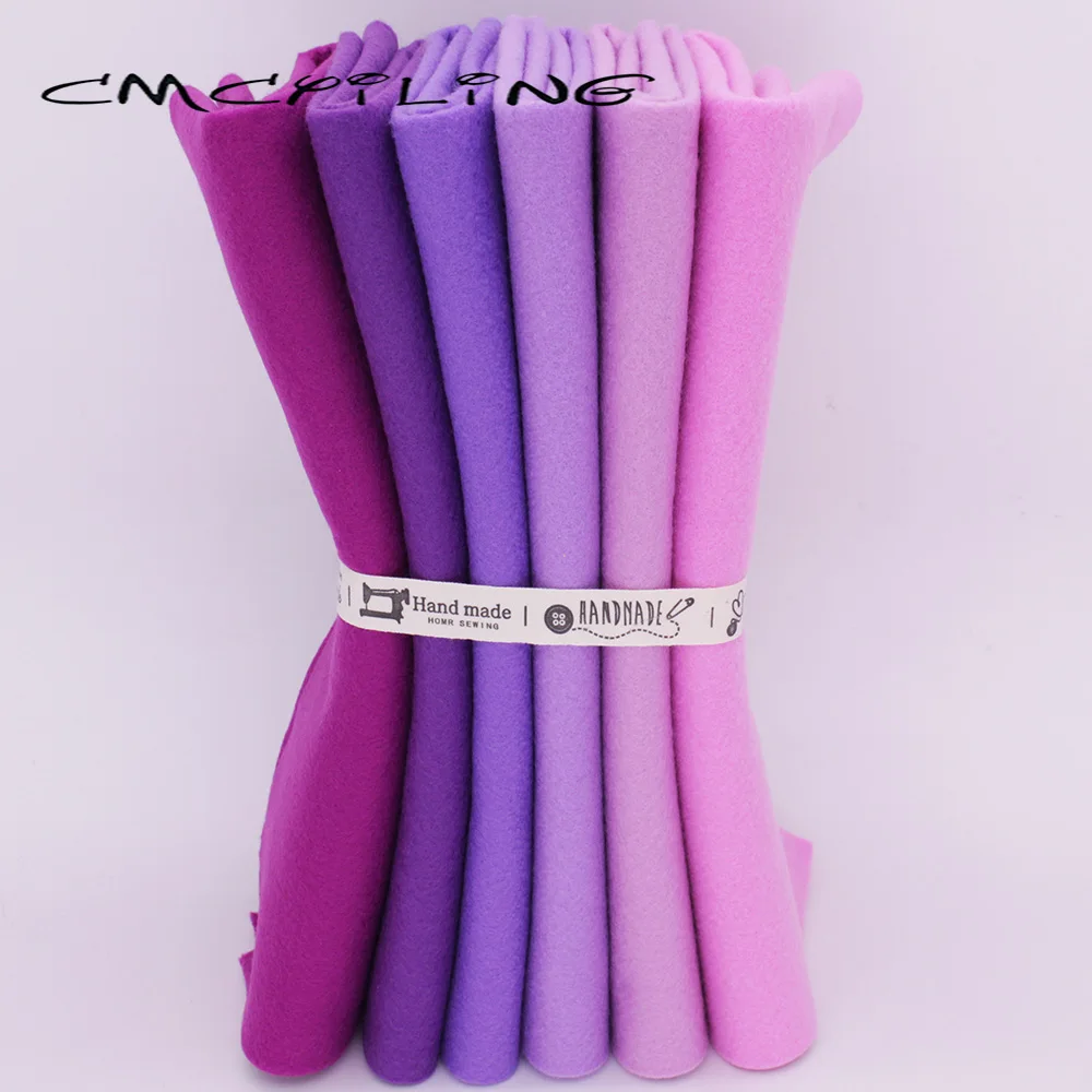 CMCYILING 25 см x 28 6 шт./лот фиолетовая Лоскутная мягкая войлочная ткань для рукоделия