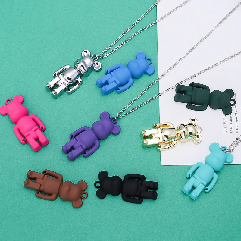 5 шт./лот трехмерный медвежонок амулеты конфетных цветов сплав кулон для сережек