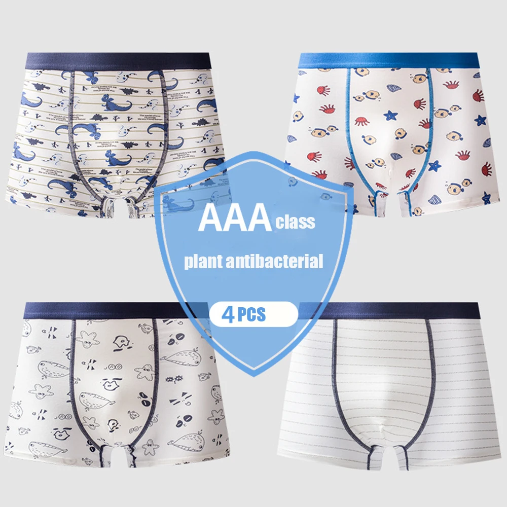 Los ni&ntilde;os ropa interior para ni&ntilde;os pantalones cortos de dibujos animados de algod&oacute;n suave ropa interior de los ni&ntilde;os grandes bragas 4 unids/lote-3