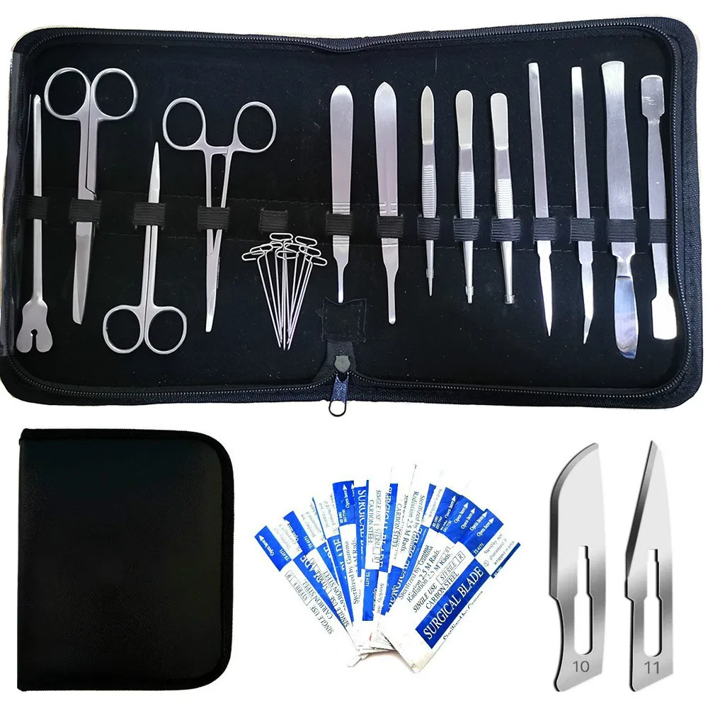 

34pcs Anatomic tools stainless steel dissecting scissors dissecting needle experimental equipment tools probe scissors tweezers