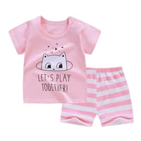 2021 new summer boy childrens clothes set quality cotton short sleeve baby girls clothes body suit cartoon kids boy clothes set