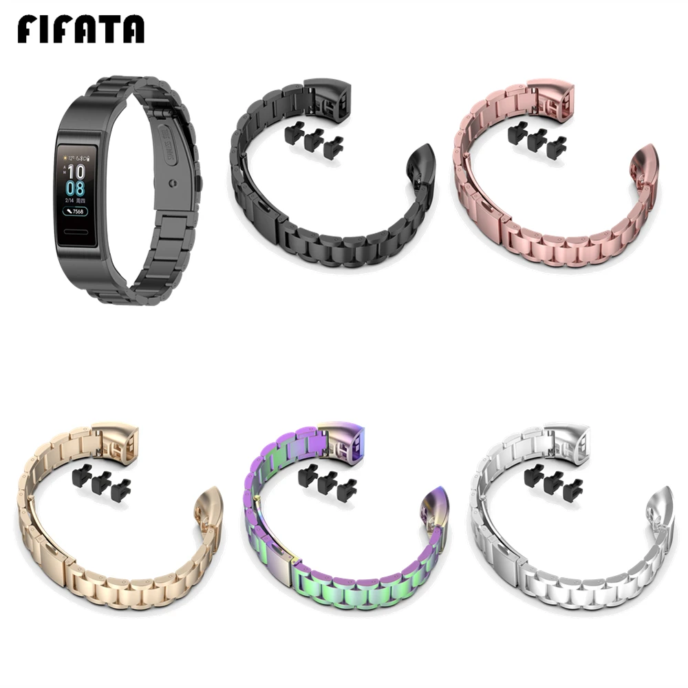 Браслет FIFATA для Huawei Band 4 Pro / 3 металлический ремешок из нержавеющей стали