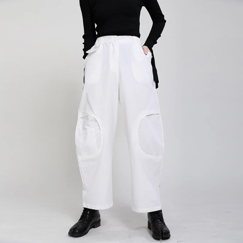 

Cultiseed Women 2020 Autumn New Loose Wide Leg Pants Female Fashion High Waist Solid Color Pockets Casual Long Pants Trousers