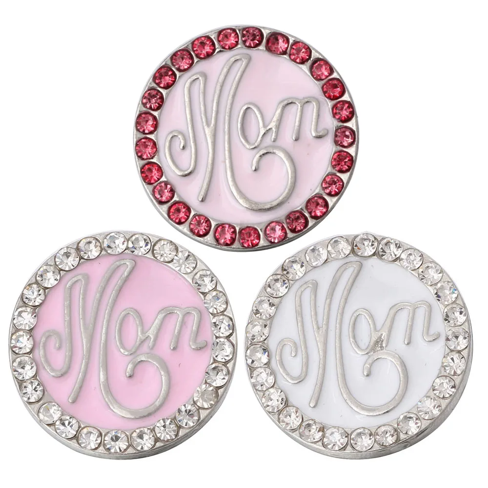 5 шт./лот новые застежки ювелирные изделия Высокое качество Любовь сердце мама Бана 18 мм Металлические Кнопки DIY талисманы ювелирные изделия