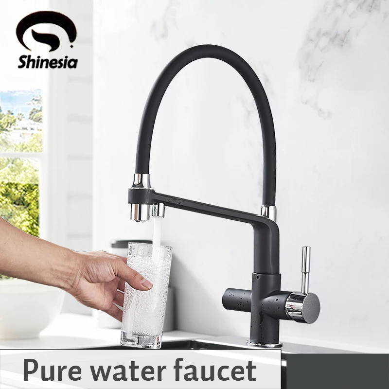 Смеситель с фильтром для воды кухонный кран двойной ручкой и смеситель вращением