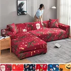 чехол на диван  покрывало на диван диван чехол для дивана Рождественский чехол для дивана в гостиную, эластичный чехол для дивана с принтом, L-образное кресло, диван на 1234 места, чехлы для дивана