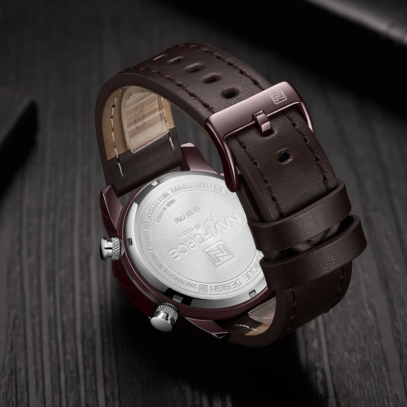 Часы наручные NAVIFORCE Мужские кварцевые Светодиодные люксовые брендовые армейские