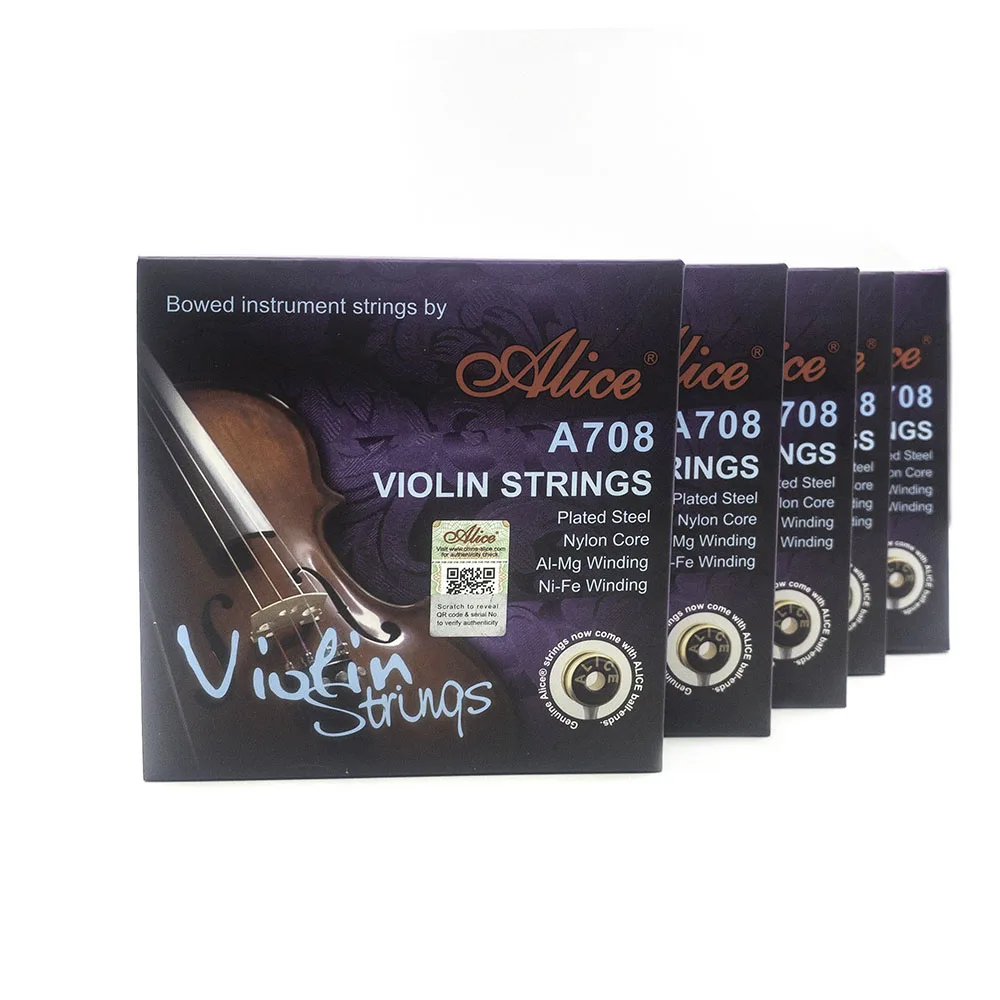 5 Sets Alice A708 Professional Violin Strings Bowed Instrument Strings 5-string Set E-1a E-1b A-2 D-3 G-4