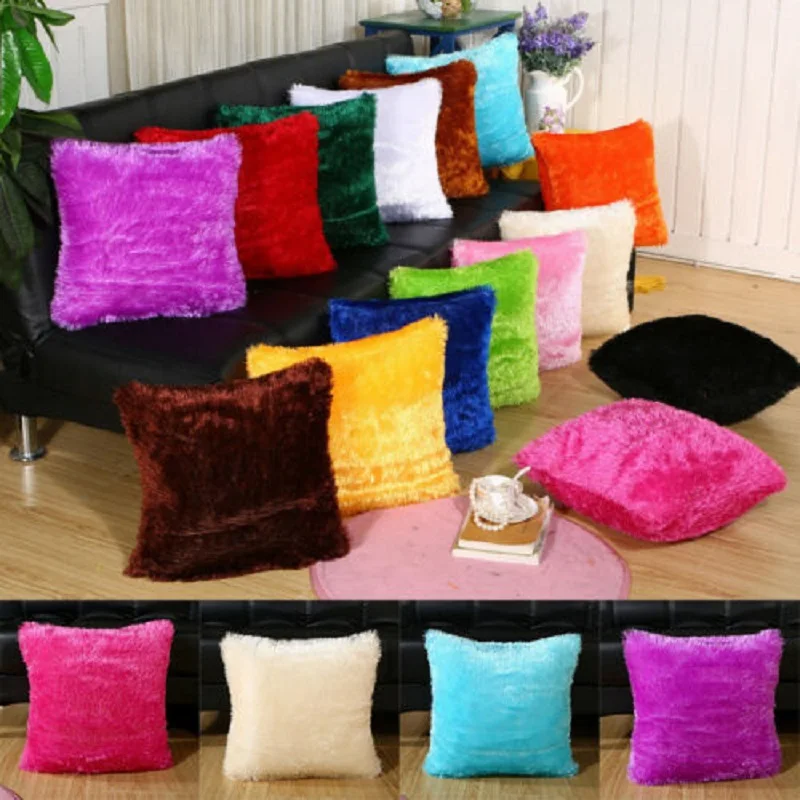 

Cushion Cover Plush Velvet Fur Fluffy Sofa Soft Cushion Covers Throw Pillow Case Nordic Home Decor Pillow Covers Decorative 43cm