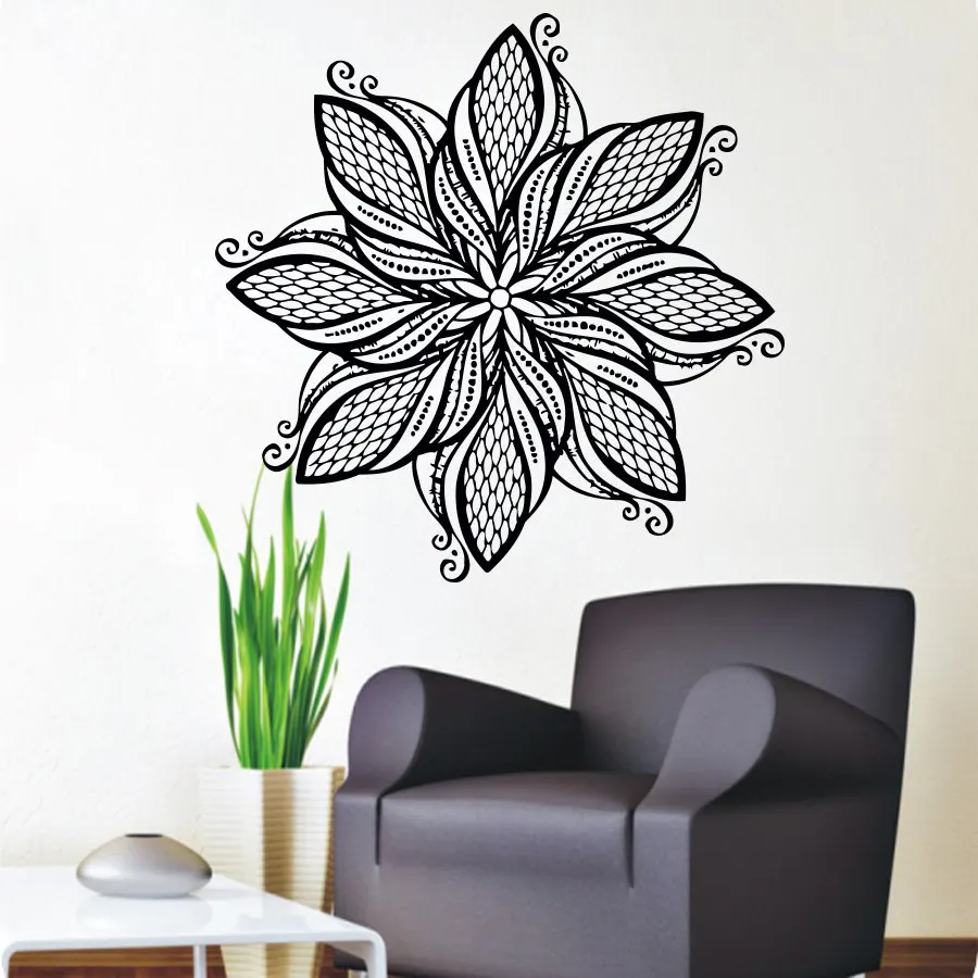 

Mandala Flower Wall Stickers Art Vinyl Self Adhesive Home Decor Indian Religious Pattern Wall Murals For Living Room