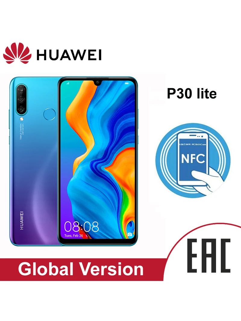 Huawei P30 Lite 4GB 128GB смартфон глобальная версия 6 15 дюймов NFC с Google Play мобильный телефон