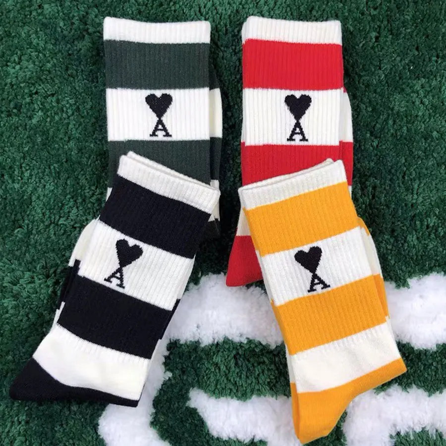 

Horizontal striped love socks women's spades A letter street sports skateboarding tube socks ins sports tide socks female couple