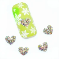 10pcs 3d nail art decoration rhinestones metal alloy nail charms love heart glitter stickers for nail jewelry manicure crystals