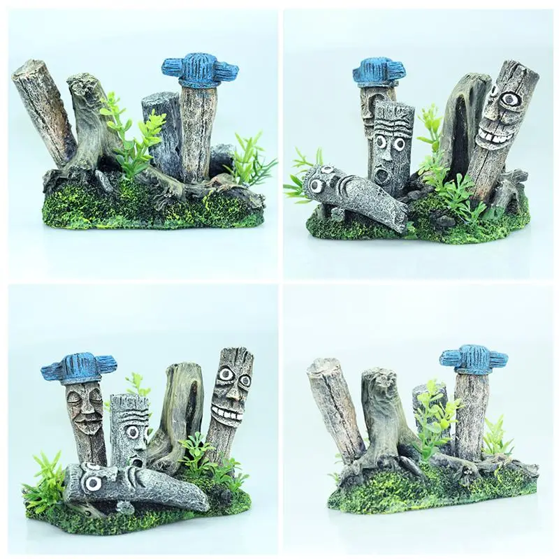 1 шт. украшение для аквариума статуя с Пасхальной головой багажника ландшафтный