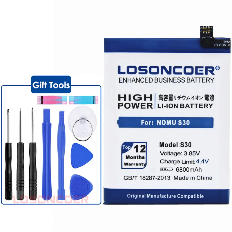 LOSONCOER S30 6800 мАч Сменные литий-ионные аккумуляторы для Nomu S30 Смартфон батарея+ быстрое прибытие