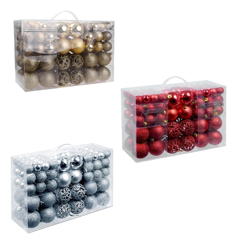 

100pcs/box Christmas Balls Shatterproof Hanging Xmas Tree Ornaments Home Decor