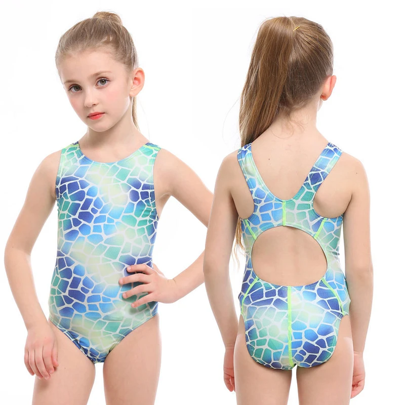 Girls Swimsuit One Piece Swimwear For Kids 2020 Summer Printed Colorful Sport Trainning Swimming Suit Baby Beach Wear Costume | Спорт и