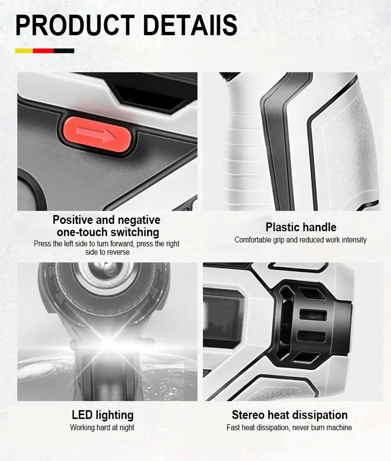 Электрическая отвертка XEAST Аккумуляторная дрель ударная силовой привод