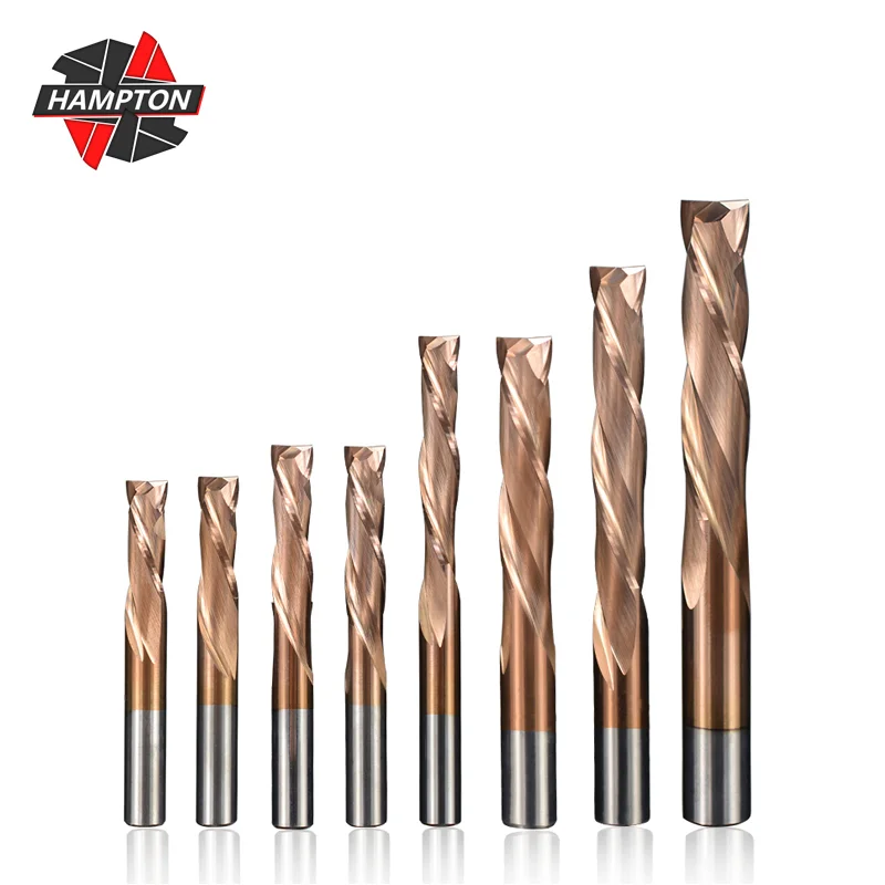 

2 Flute End Mill 4/5/6/8/10mm Shank Sprial Milling Cutter TiCN Coating Carbide End Mill CNC Milling Machine Up Down Cutter