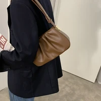 fashion pleated handbags for women pu cloud underarm bags leisure armpit bag shopping shoulder bags dumpling handbag female