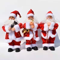 christmas decorations electric music santa claus plays saxophone doll bureau 30cm childrens toys christmas gifts family decor