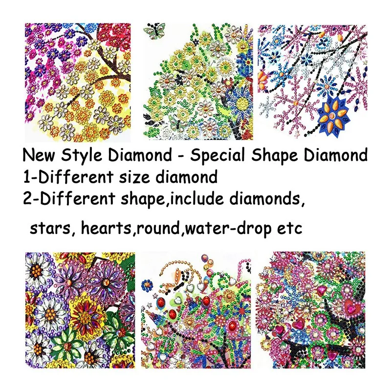

DIY Diamond Painting Kit for Adults,6 Packs Partial Drill Diamond Painting Sets,Shape Diamond Tree Pattern(Multicolor)