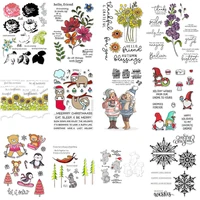 stamp and die sets 2021 flowers christmas winter holiday snowflake skating animals for diy scrapbook album decorative card